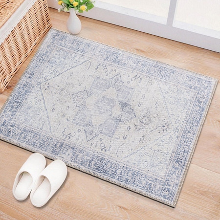 World Rug Gallery Medallion Boho Machine Washable Blue Area Rug 2'1''x3' 5054BLUE2X3